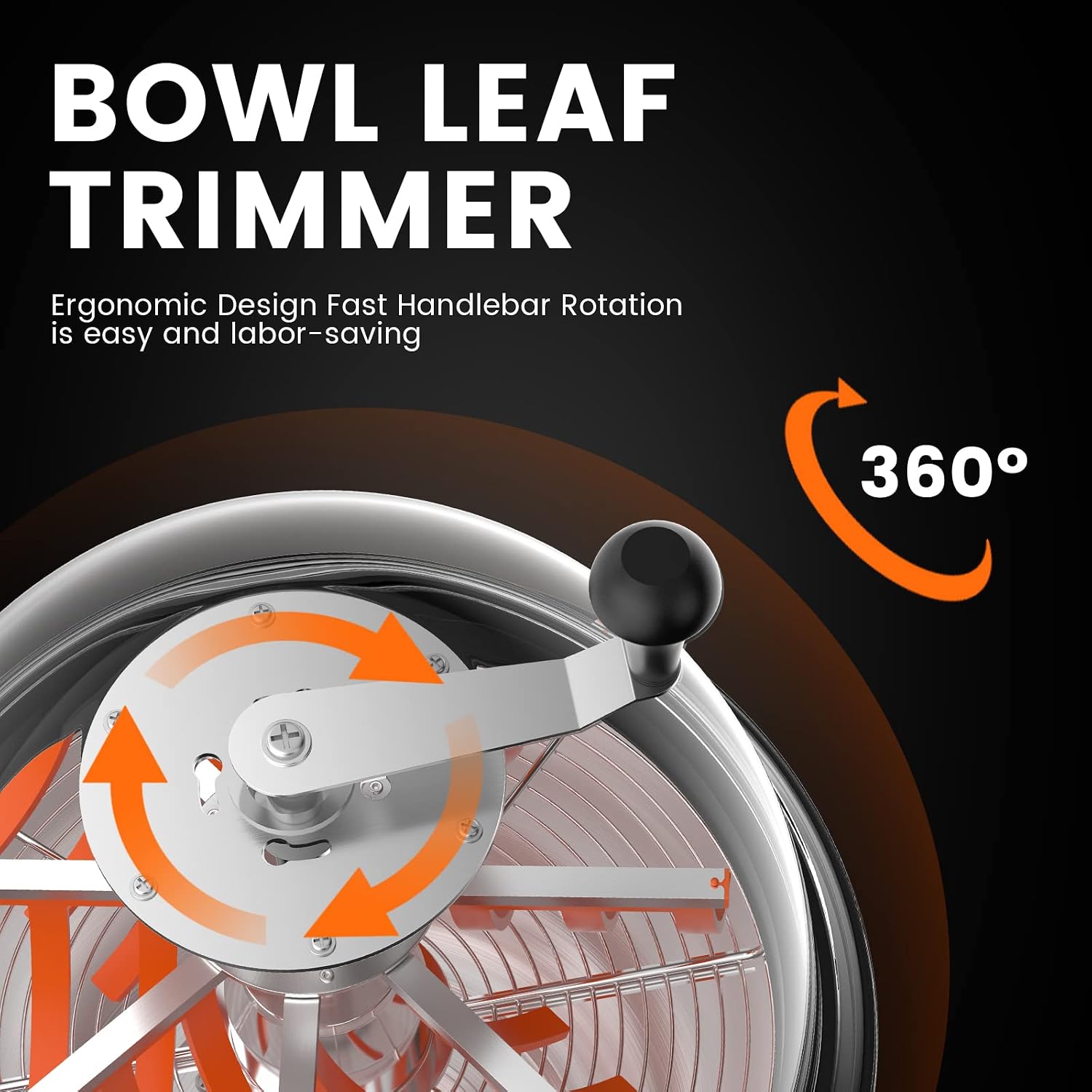 Spider Farmer Bud Leaf Bowl Trimmer 16', Manual Leaf Trimmer with Clear Dome, Sharp Stainless Steel Blades, Wet & Dry Use for Herbs & Hydroponic Plants, Includes Pruning Shears