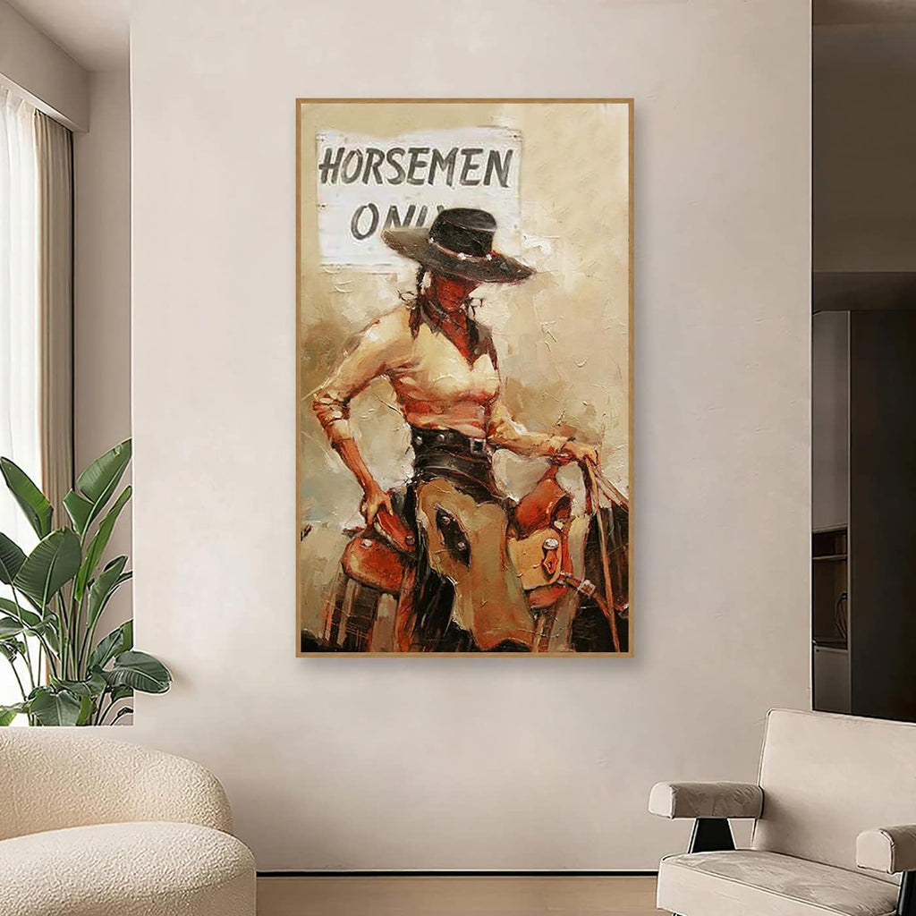 Toperfect 30 Original Western Art Paintings on Canvas, Cowgirl Cowboy Acrylic Canvas Art Modern, Feminism Wall decor for Ladies, Contemporary Women Artworks, Hand Painted by College Teachers 2