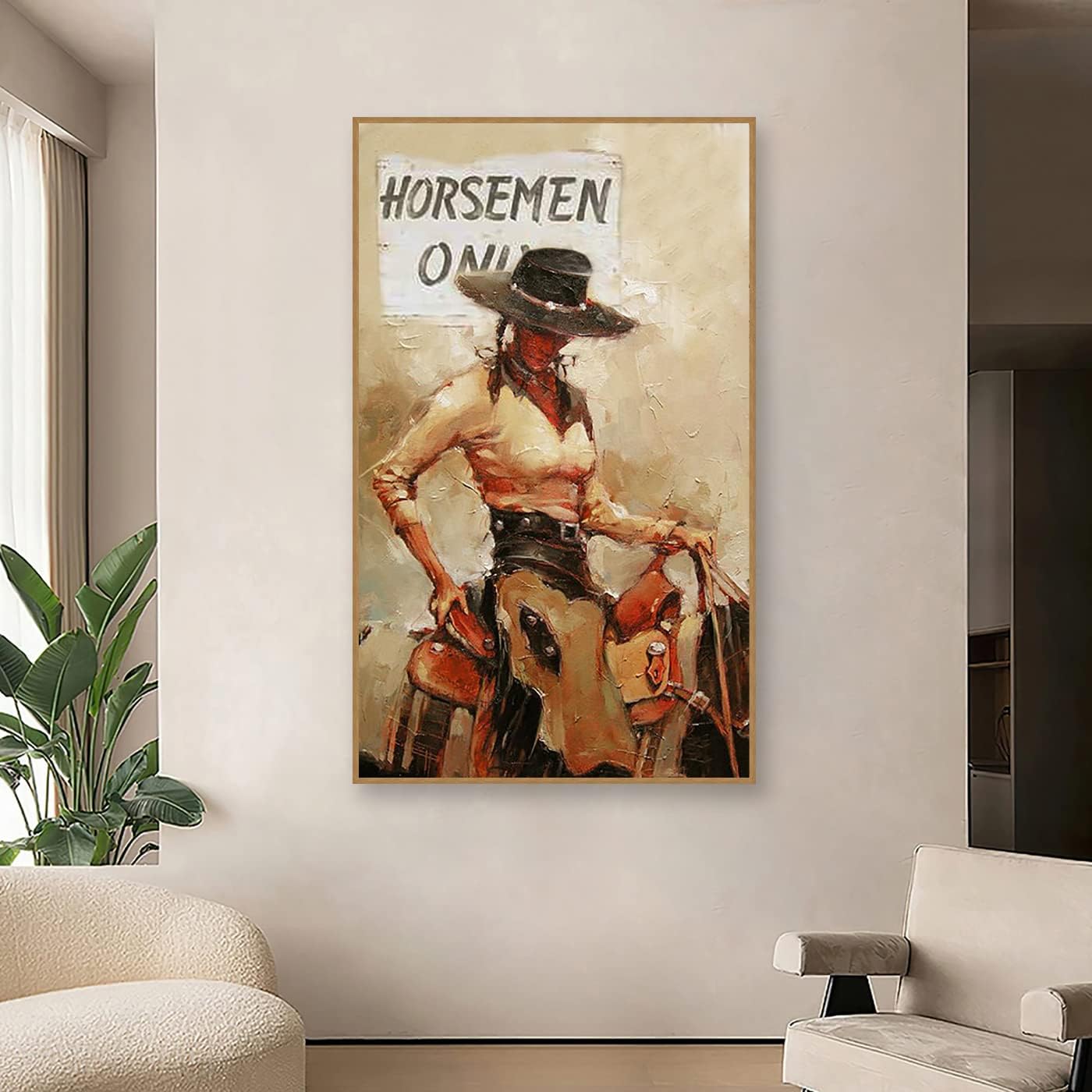 Toperfect 30 Original Western Art Paintings on Canvas, Cowgirl Cowboy Acrylic Canvas Art Modern, Feminism Wall decor for Ladies, Contemporary Women Artworks, Hand Painted by College Teachers 2