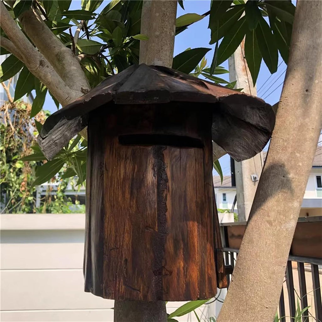 Wooden Cabin Mailbox,Small Mailboxes,Post-Mount Mailbox,Outdoor Rainproof Letter Box,Wall-Mount Mailbox,Mailboxes for Outside,for Home Bar House Decor 1pc