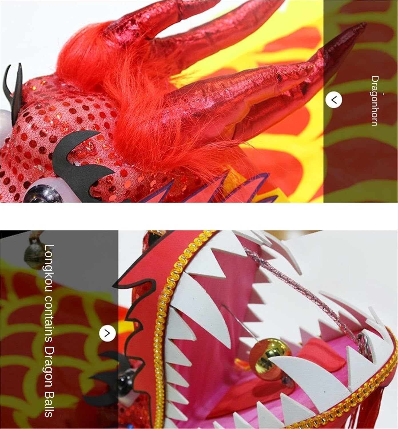 Chinese Dragon Costume Dragon Ribbon Juggling Play Dragon Dance Streamer Dragon Head with Rope Exercise Lion Dance Costume(Blue)