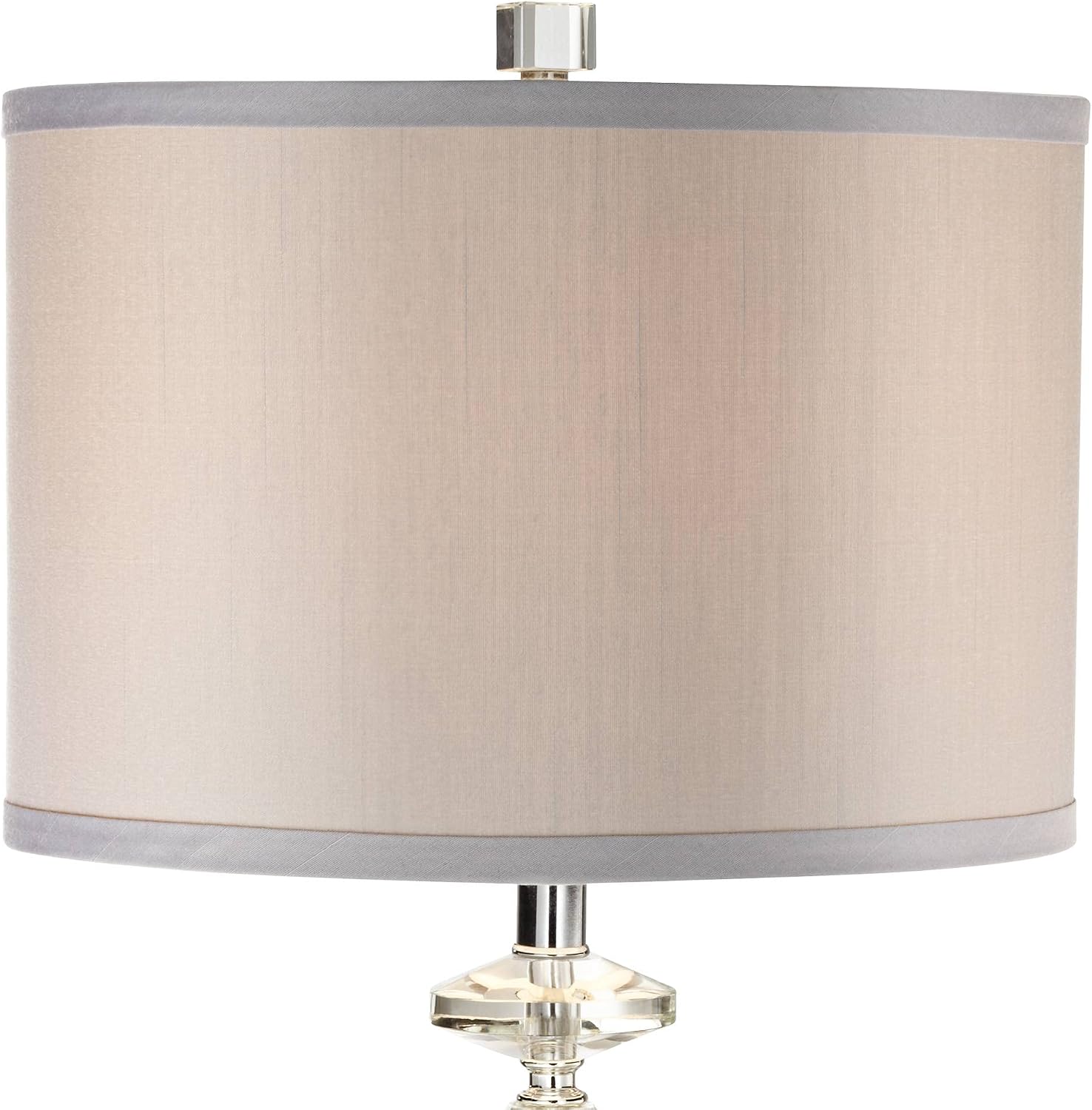 Vienna Full Spectrum Aline 26 1/2' Tall Traditional Table Lamp Clear Crystal Single Gray Shade Living Room Bedroom Bedside Nightstand House Office Home Reading Kitchen Entryway Console Family