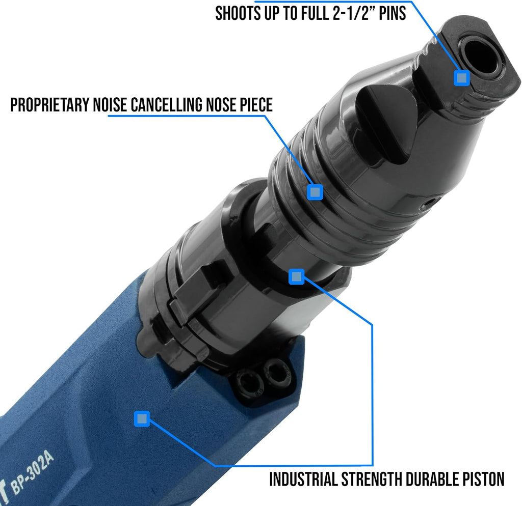 BLUEPOINT New Noise Canceling (QUIETEST) .27 Cal. Semi-Automatic Powder Actuated Tool (PAT) Specially Designed for All Day Fastening in Occupied Spaces. Item# BP-302A