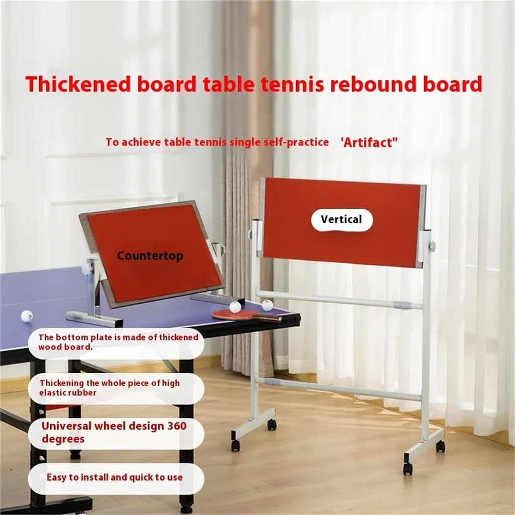 Professional Single Table Tennis Training Kit with Rebound Board and Serve Pair Strike and Practice Ball for Home Gyms and Schools