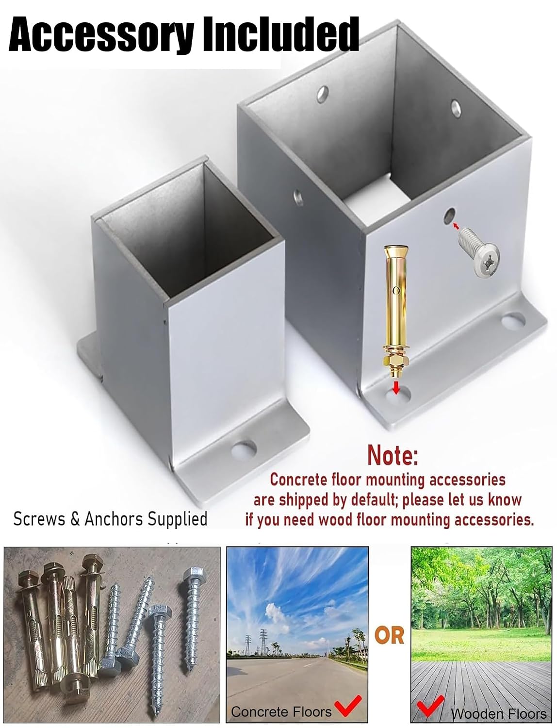 Square Column Base,Pergola Brackets Kit,Adjustable Post Base for Deck Railing,Wooden Fence,Handrails,Porch, Mailbox,Concrete Floor Mounting,Height 8cm(11.5x11.5x8cm/4.5x4.5x3.1in)