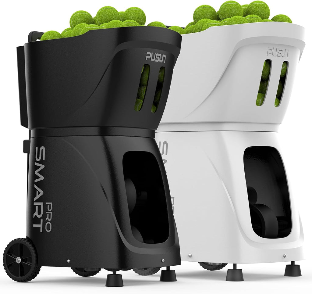PT-Smart PRO Tennis Ball Machine with Apple Watch/APP/Remote Control, 12 Spin Modes, 110-Ball Capacity, Portable Ball Launcher, 6-Hour Battery for Tennis Training, Beginners & Pros