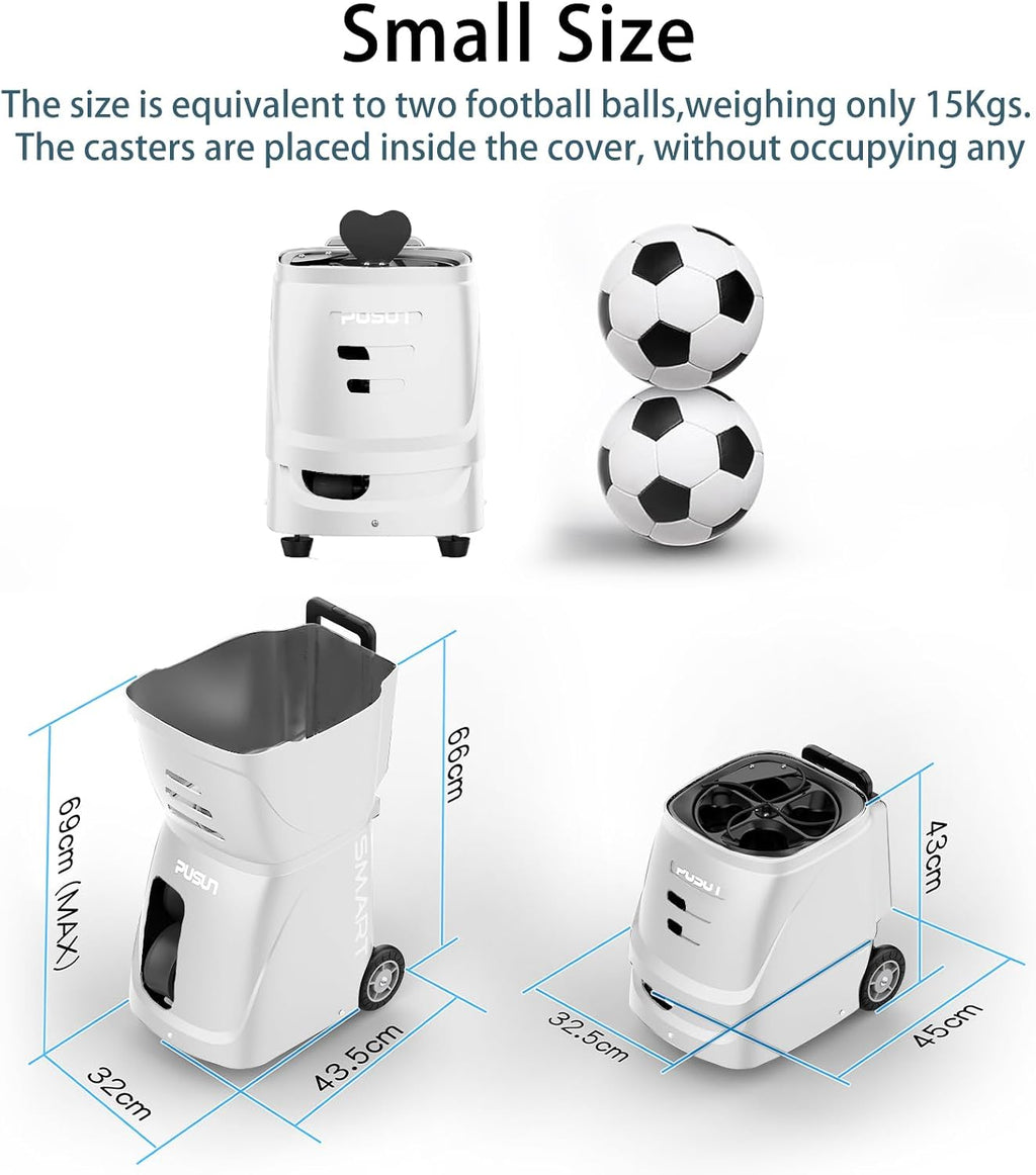 PT-SMART Tennis Ball Machine - Smart App for Apple Watch & Phone Control, Tennis Ball Launcher with 20 Landing Points, 12 Training Modes & 4-6h Battery Life, Tennis Serving Machine