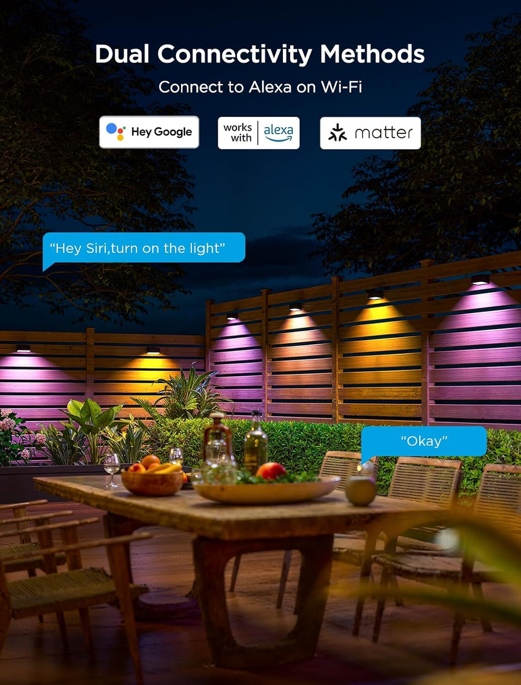 Govee Outdoor Deck Lights, Multicolor Outdoor Fence Lights, IP65 Waterproof Outdoor Lights with Smart Control, Preset Sences, Music Mode for Patio Decor, Wired 12 Packs (72ft)