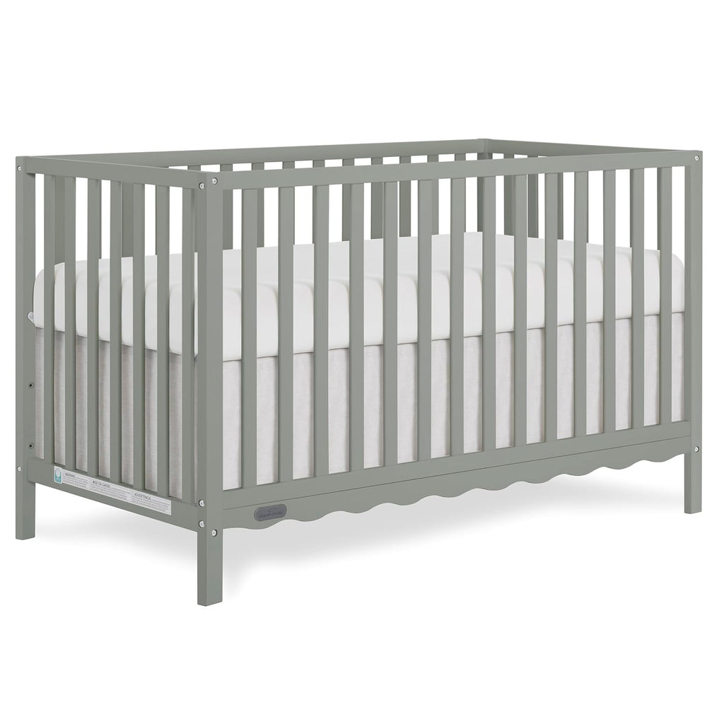 Dream On Me Synergy Wave 5-in-1 Convertible Crib, GREENGUARD Gold, Seagrass