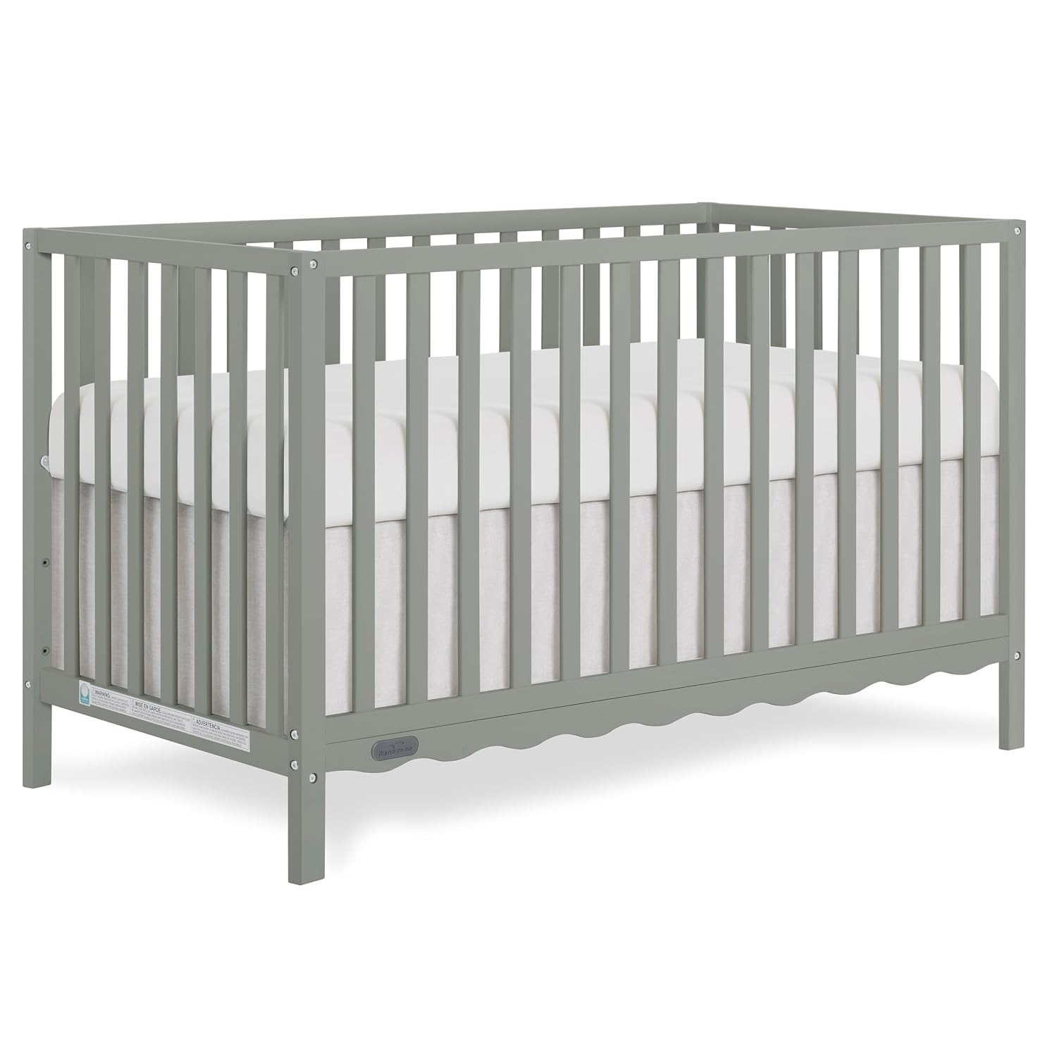 Dream On Me Synergy Wave 5-in-1 Convertible Crib, GREENGUARD Gold, Seagrass