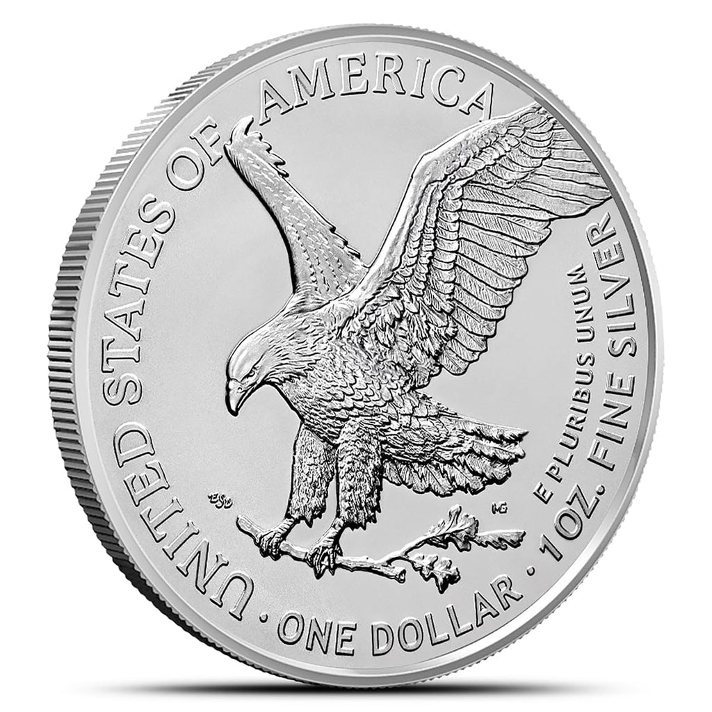 2025 American Silver Eagle .999 Fine Silver with Black Background Snap Tight Square Holder Dollar Uncirculated US Mint