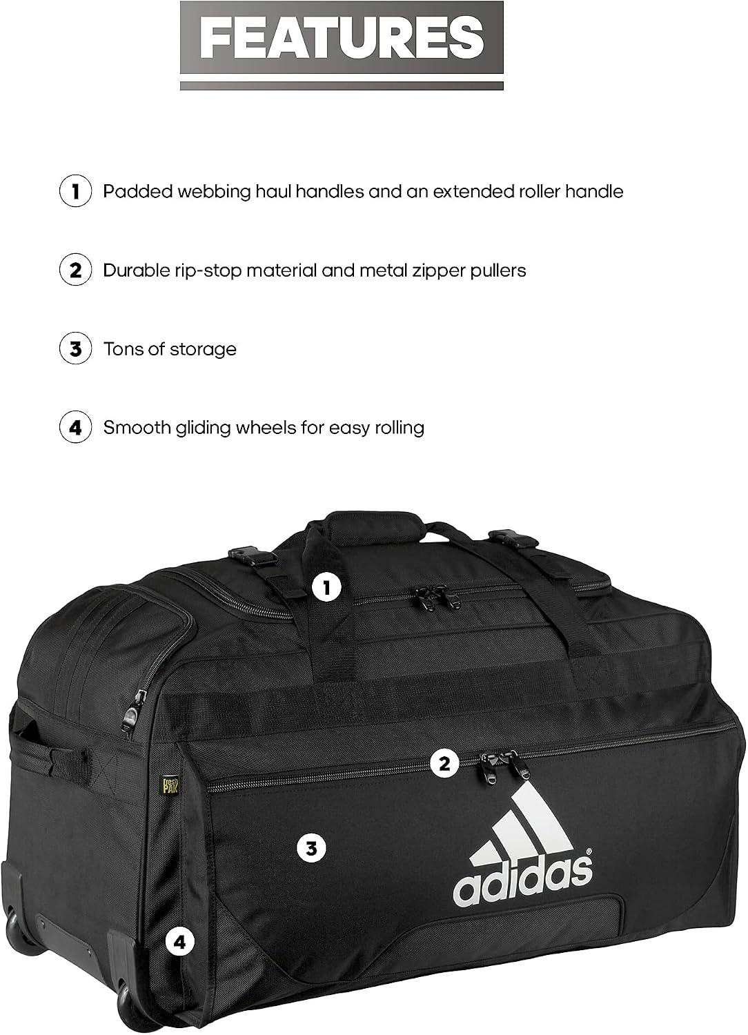 adidas Unisex Team Wheel Duffel Bag 126L