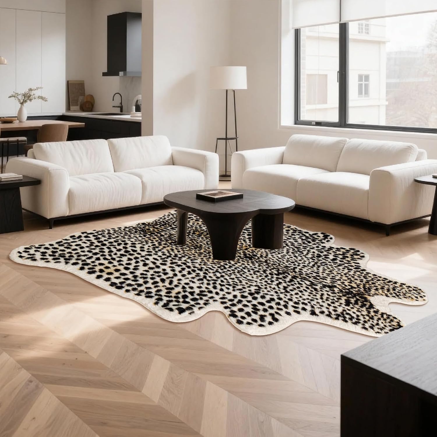 Huichenxing2021FURSTORE Leopard Rug Cheetah Print Rugs for Living Room Bedroom Faux Animal Print Area Rug Cowhide Skin Mat 6.2x8.2ft