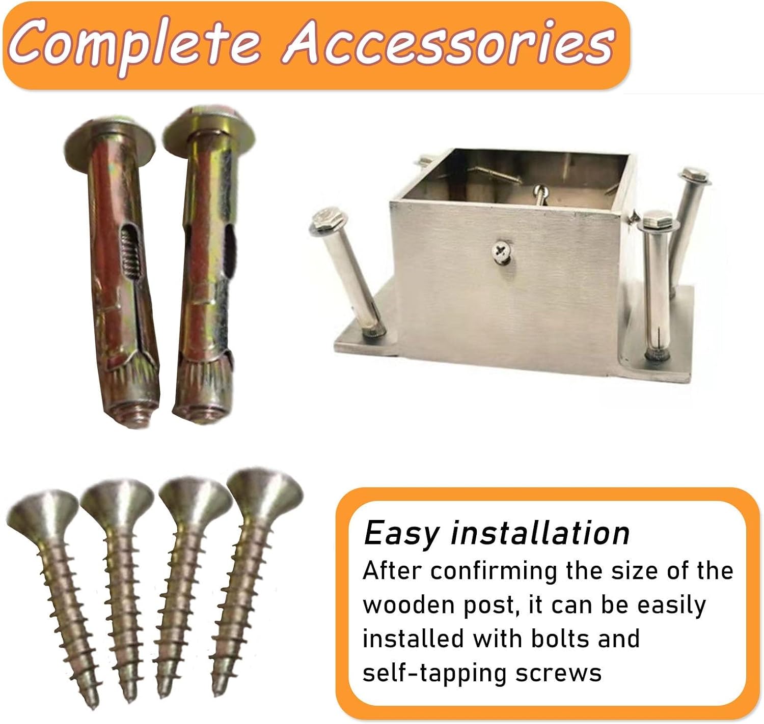 LZMZMQ 4 Pcs Post Base 3x3 4x4 5x5 6x6, Stainless Steel Flange Anchor Base for Protecting Fences/Mailbox/Porch Railings, Pergola Post Base Bracket(70mm/2.8in)