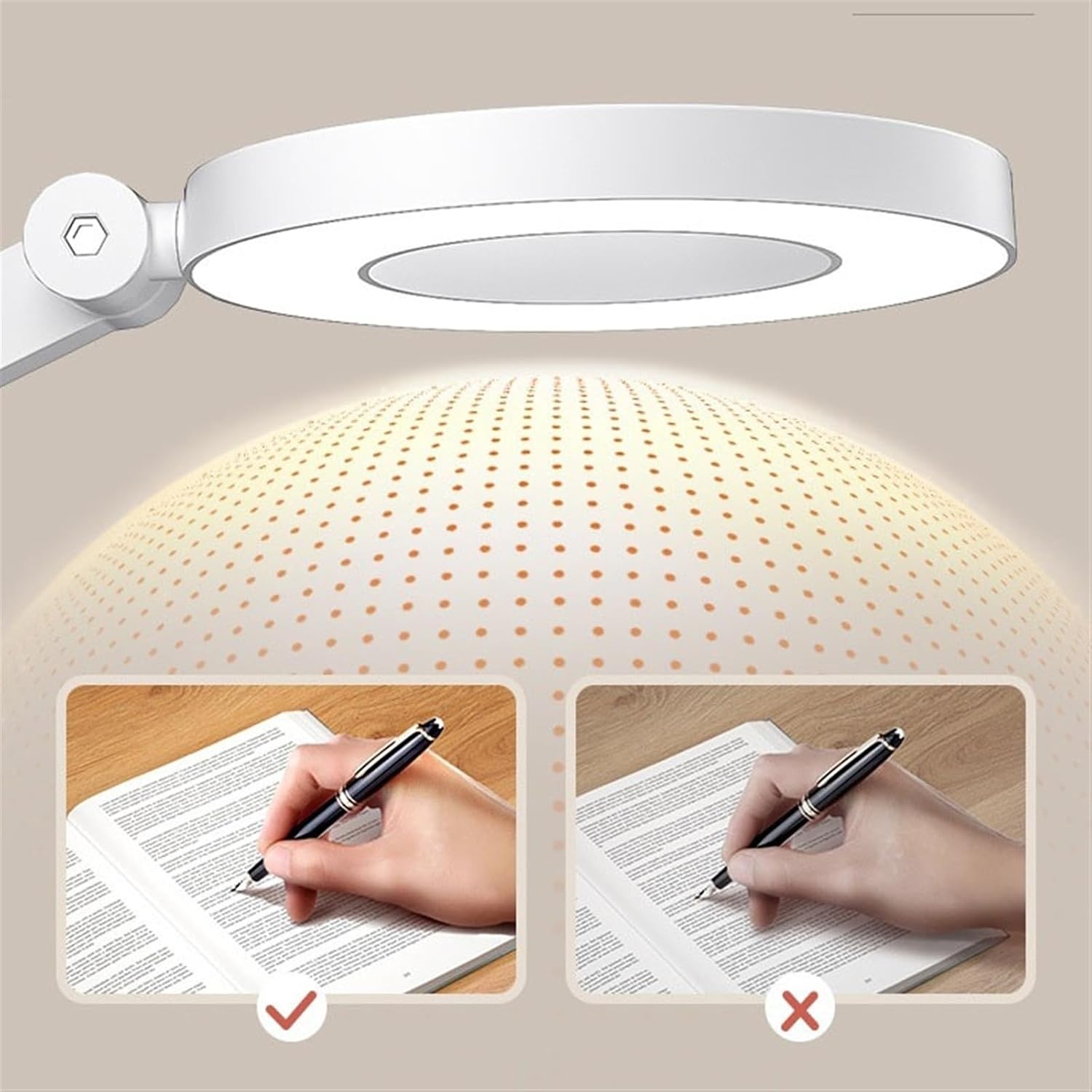 LED Desk Lamp LED Desk Lamp, Adjustable Swing Arm Table Lamp, Eye Protection Dimmable Office Lamp with 2 USB Charging Ports, 4 AC Power Outlets, Phone Stand Desk Lamp