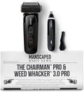 MANSCAPED® The Chairman™ PRO Men's Electric Foil Face Shaver & Weed Whacker® 3.0 PRO Dual-Blade Nose, Ear & Eyebrow Hair Trimmer – SkinSafe® & FlexAdjust Technology, Travel Locks, Waterproof