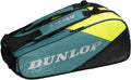 Dunlop Sports SX Performance Tennis Bag, Black/Yellow/Teal - 8-Racket