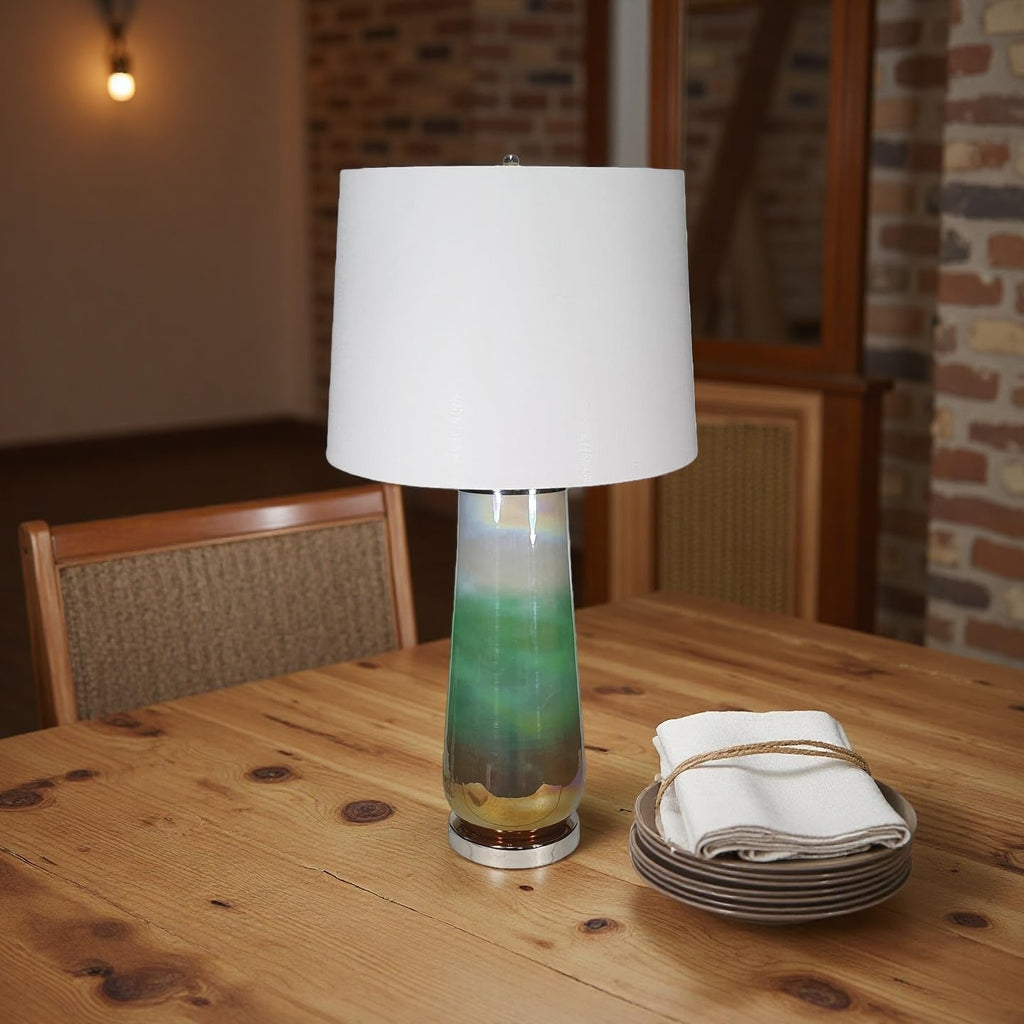 Montary 30' Artistic Aesthetics Bedside Table Lamp, Oil Painting Style Blending Glass Table Lamp for Bedroom Living Room Office College Bookcase Console Decor