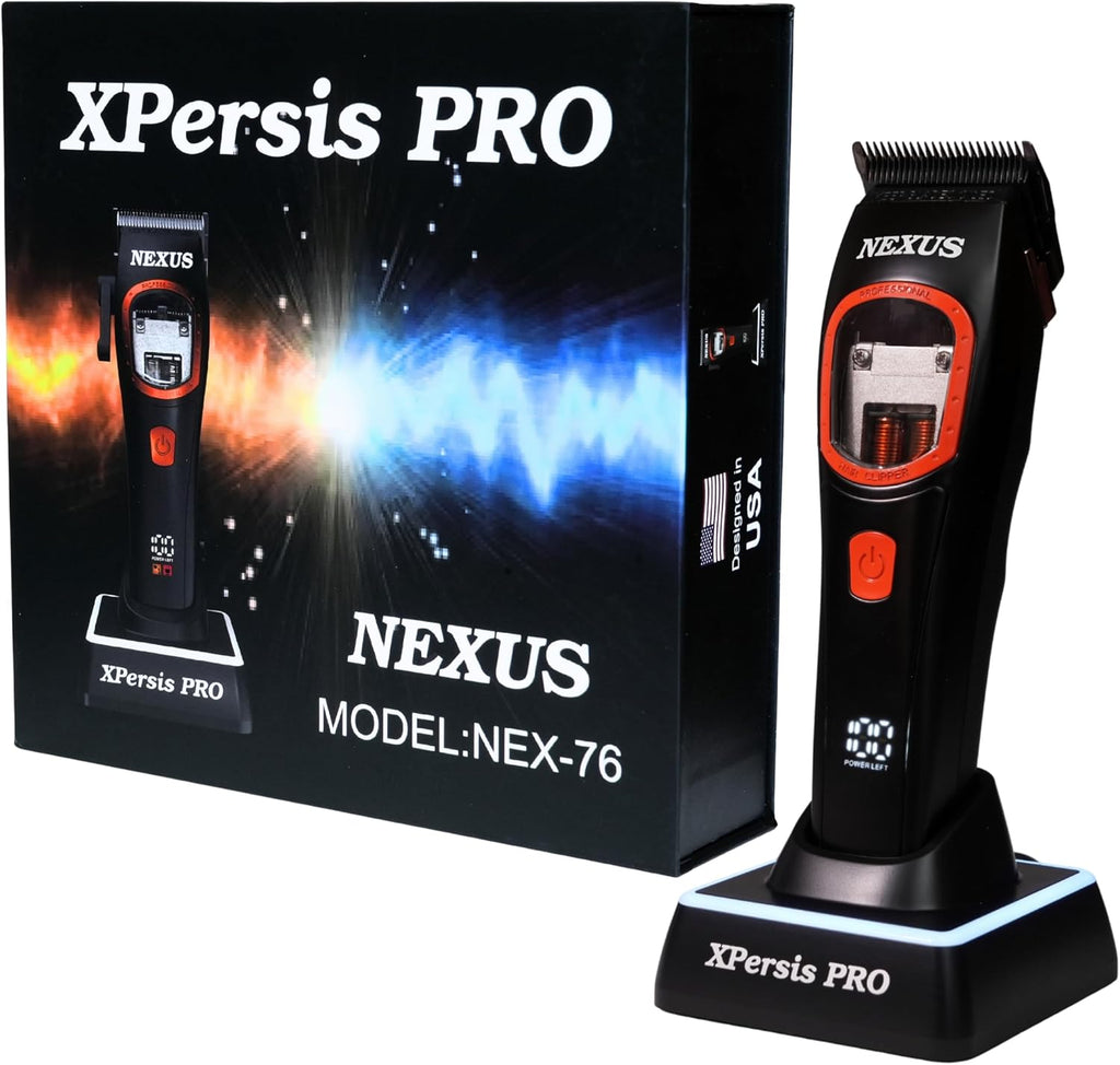 PRO Nexus Barber Hair Clipper and Trimmer for Men Vector Motor Dual Coil 9000 RPM Low Vibration