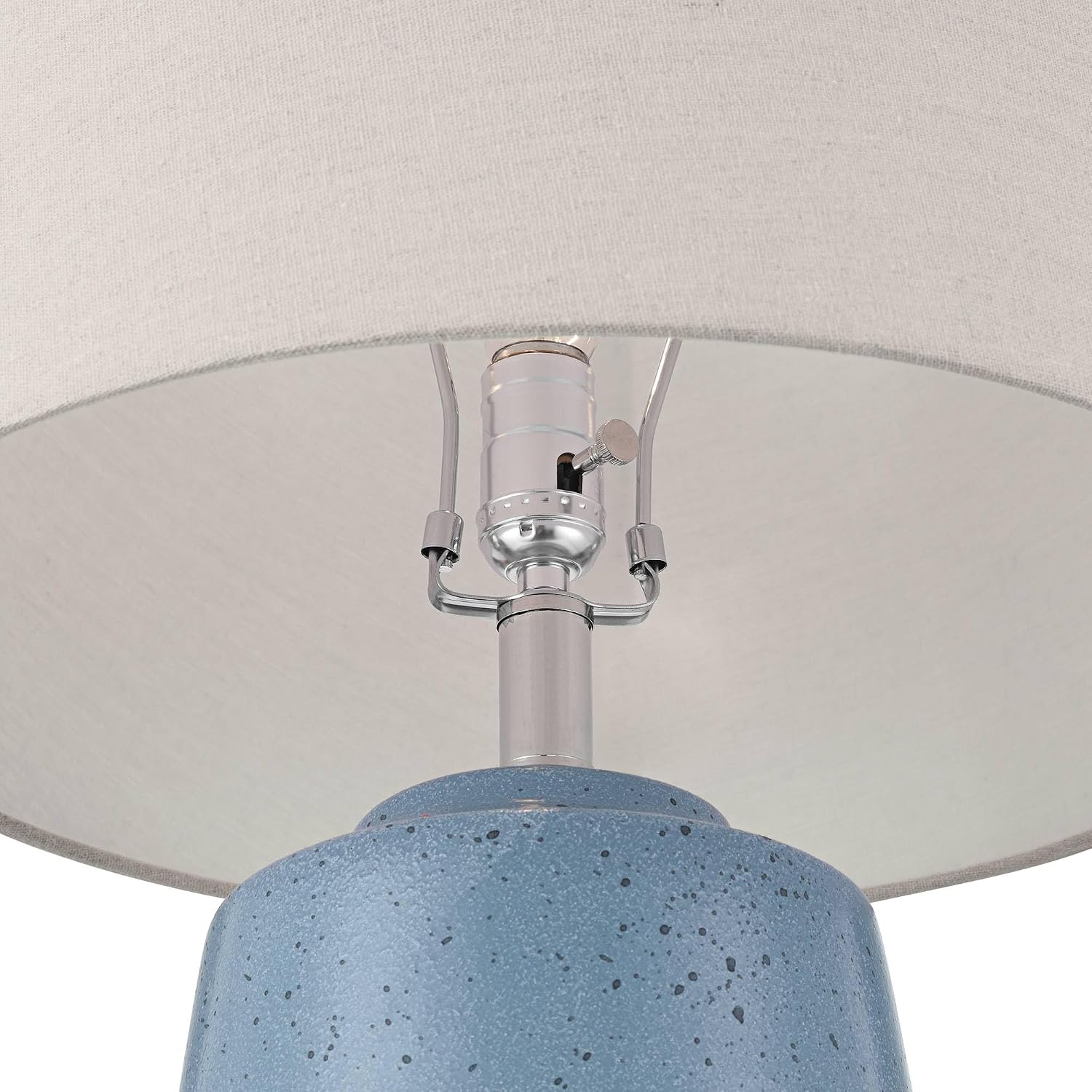 360 Lighting Aegean 28' Tall Coastal Modern Table Lamps Set of 2 Blue White Finish Ceramic Linen Beige Shade Living Room Bedroom Bedside Nightstand House Office Family Reading Kitchen Entryway