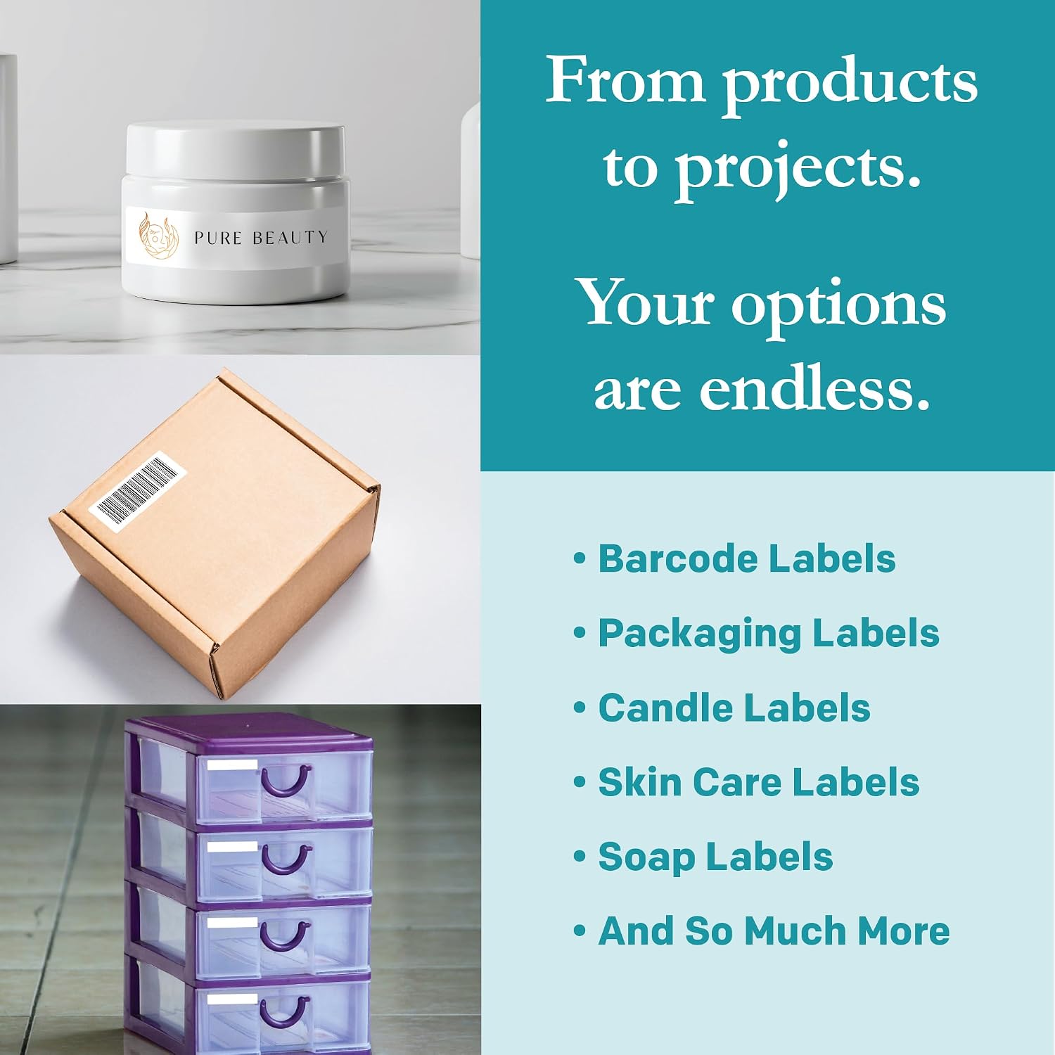 Premium Label Supply White Sticker Address Labels – 4' x 1' – Laser/Inkjet Compatible – (20 per Sheet), 1000 Sheets – 20,000 Total Adhesive Labels