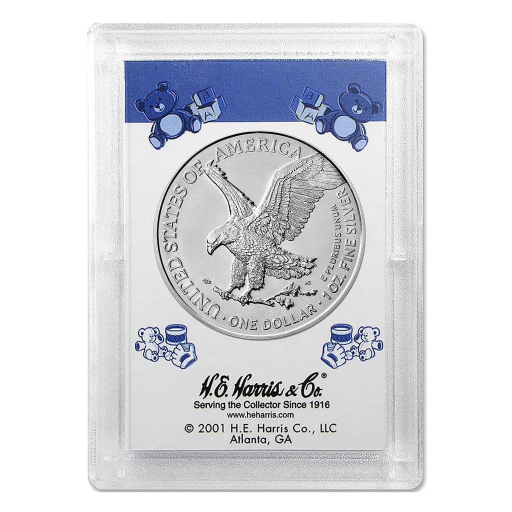 2025 American Silver Eagle in 'It's a Boy' Holder Smyrnacoin Dollar Uncirculated US Mint
