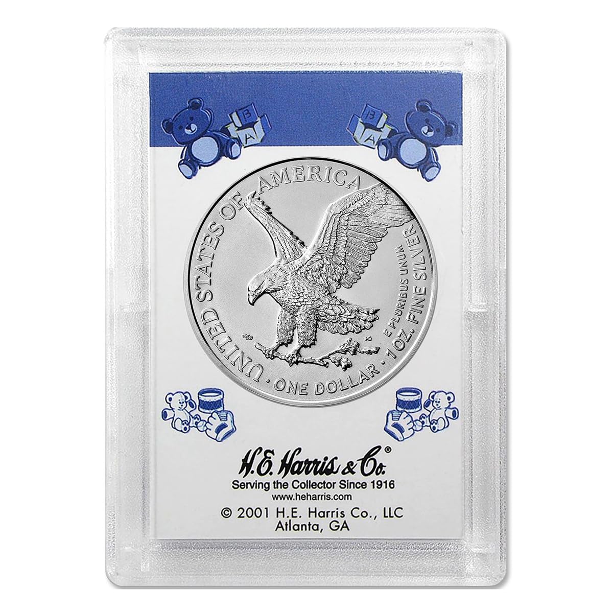 2025 American Silver Eagle in 'It's a Boy' Holder Smyrnacoin Dollar Uncirculated US Mint