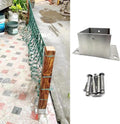 CMYUN Fence Post Base with Concrete Anchor ＆ Wood Screw, Square Metal Railing Support Kit, Garden Yard Farm Post Bracket Stands, Pergola Mailbox Post Guard(200x200mm(7.87x7.87in))