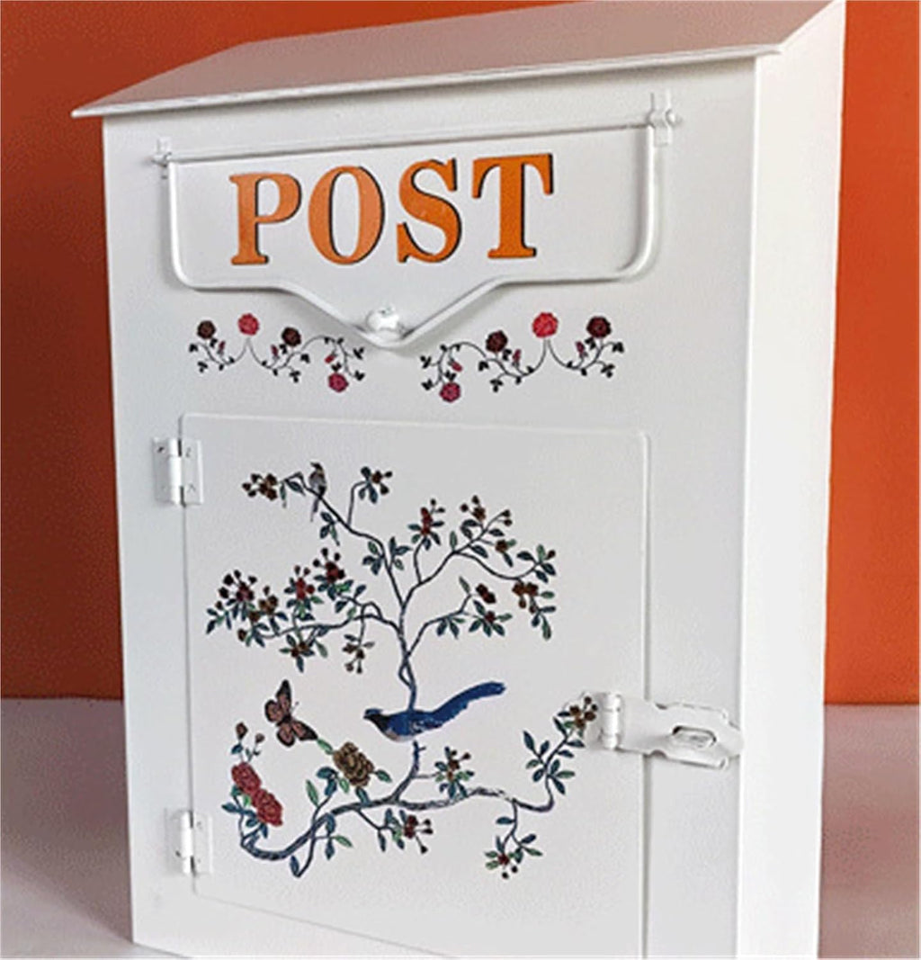 Mailboxes for Outside Wall Mounted Storage Mailbox Postbox Outdoor Creative Wall Iron Belt Lock Suggestion Box Mail Box(40x12x27cm)
