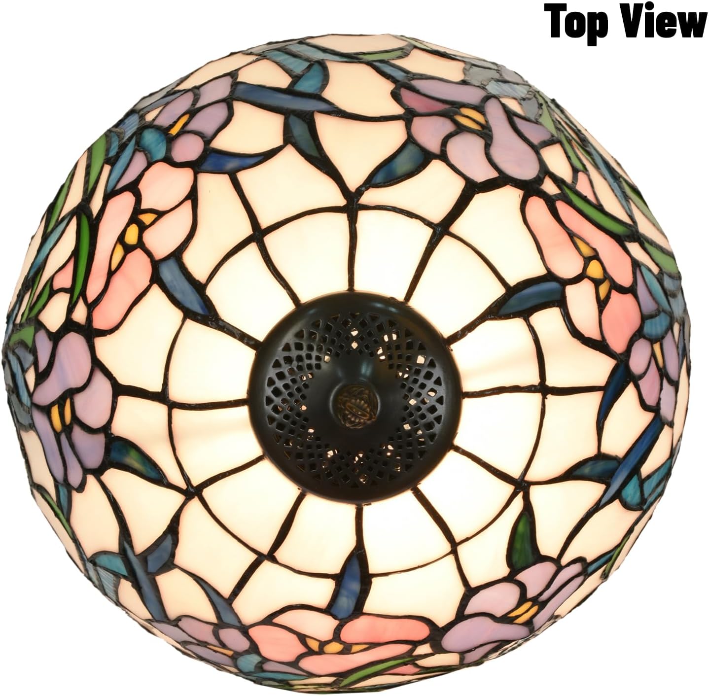 TL0004 Tiffany Table Lamp Stained Glass Bedside Lamp Daffodfil Flowers Design Reading Desk Light 12X21.5 Inches for Bedroom Living Room Home Office, lED Bulb Included