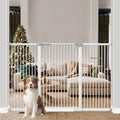 41' Extra Tall Baby Gate for Doorways and Stairs No Drill, Adjustable 60.3-65.7' Auto Close Dog Gate Indoor, Pressure Mounted Walk Through Swing Wide Pet Gate, Tall Cat Gate with Expansion Kit, White