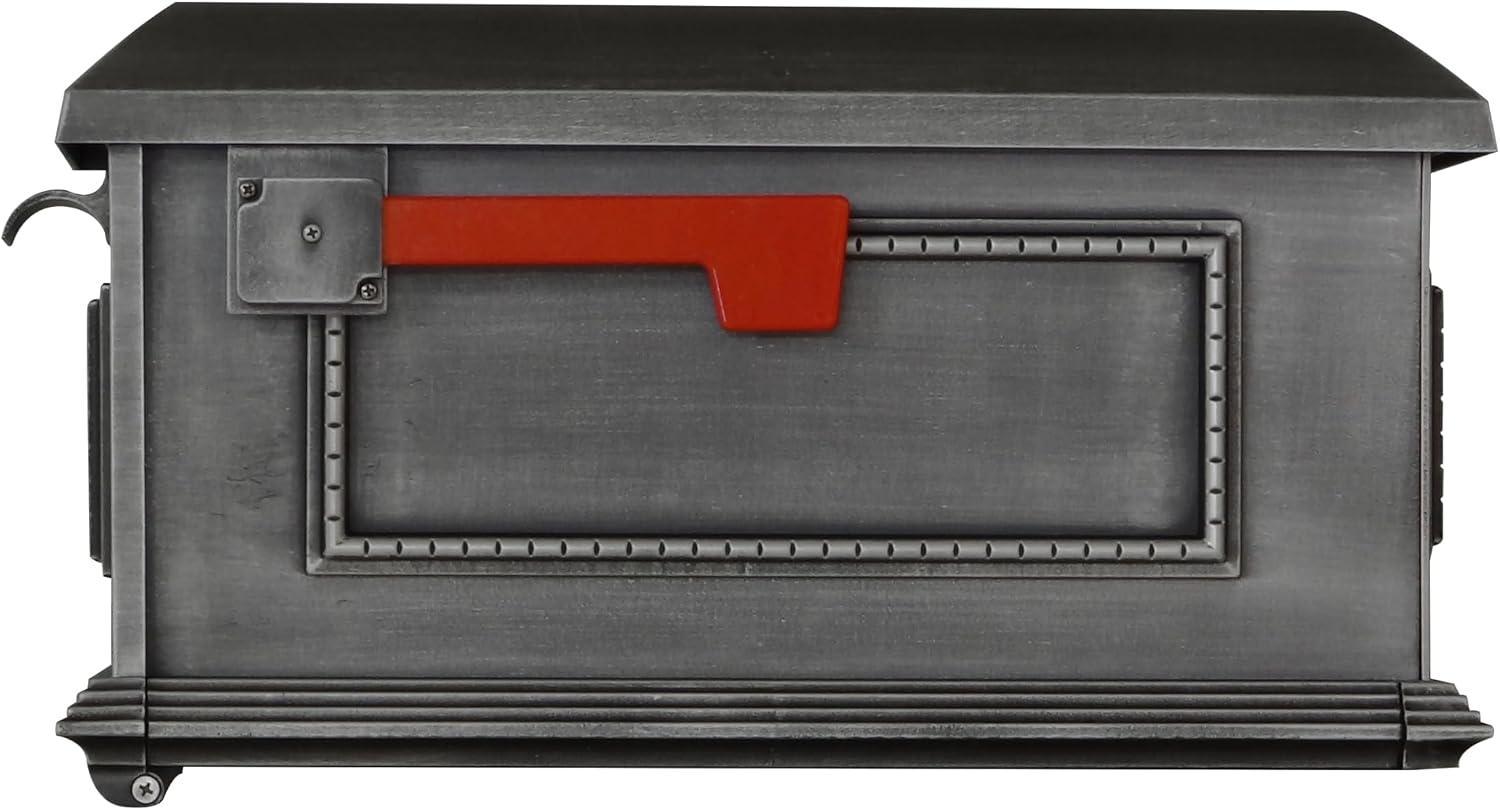 Special Lite Traditional Curbside Mailbox - Swedish Silver Aluminum Mailbox for Post Mount - SCT-1010-SW