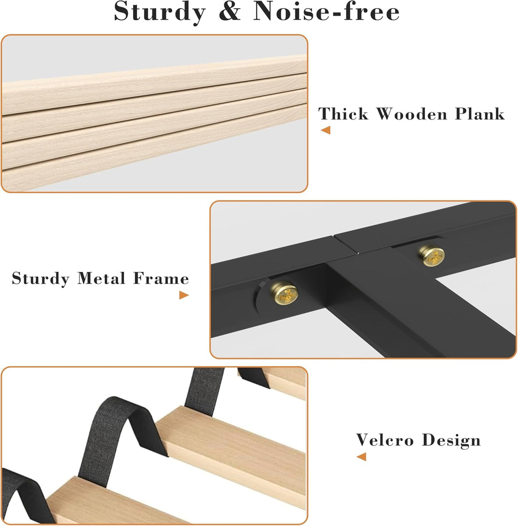 Vipbear Full Bed Frame with Button Tufted Headboard, Velvet Fabric Upholstered Platform Bed, Wooden Slats Support, Adjustable Headboard, Noise Free, Easy Assembly, No Box Spring Needed, Beige
