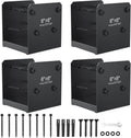 FMhotu 6x6 Stainless Steel Post Base,Internal 5.5 x 5.5 Anchor Bracket,Deck Concrete Support Anchor for Deck Railing, Fences, Mailboxes (4Pcs Black)