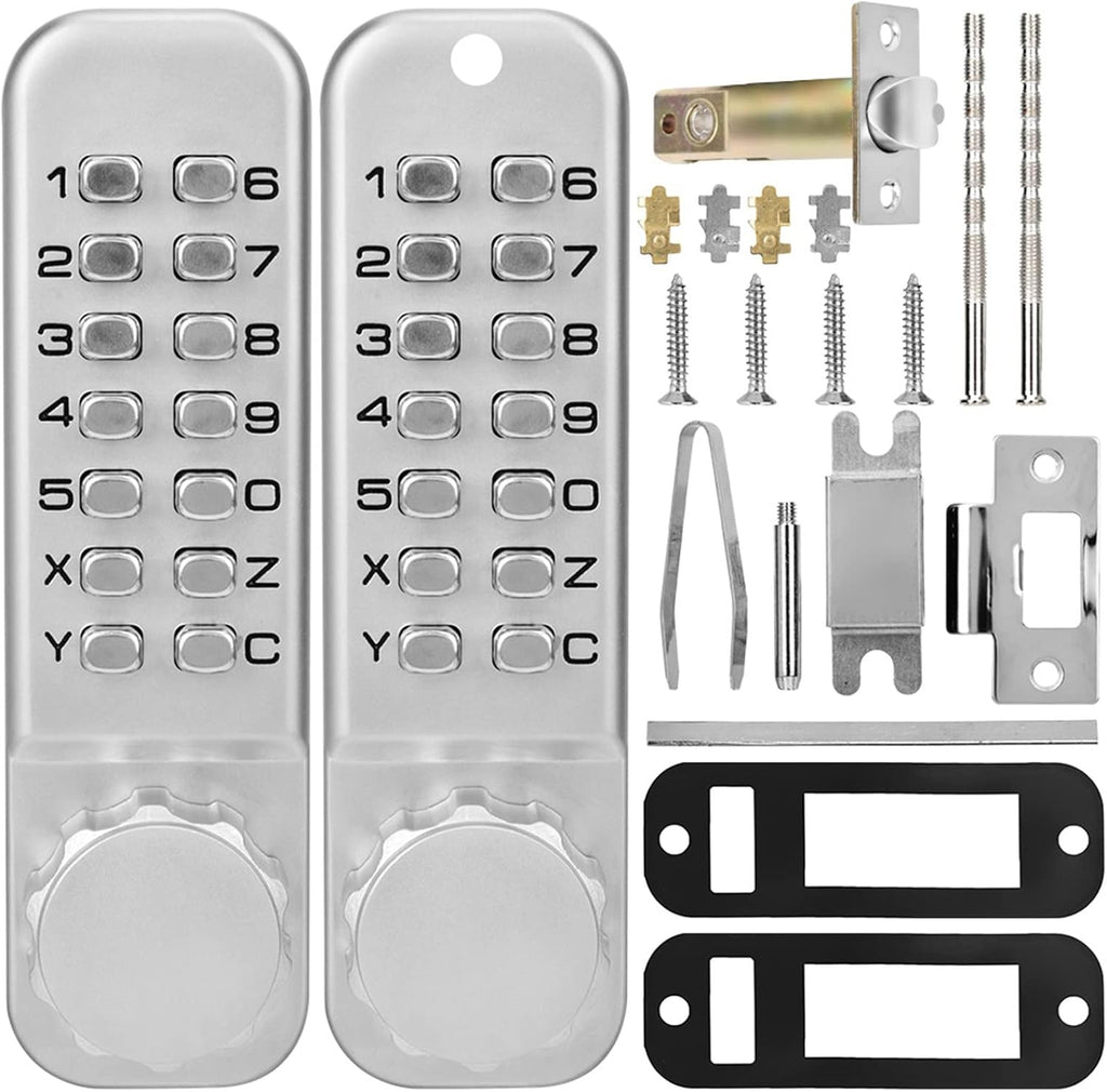 Mechanical Code Lock, Double Sided Password Combination Door Lock, Keyless Entry Security with Keypad for Home Gates Fence