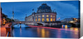 Magical Berlin Dusk Print River Reflection Cityscape Decor European Historic Waterfront Wall Art Enchanted German Capital Poster Vintage Canvas Bedroom Office Picture 20x40inch Framed