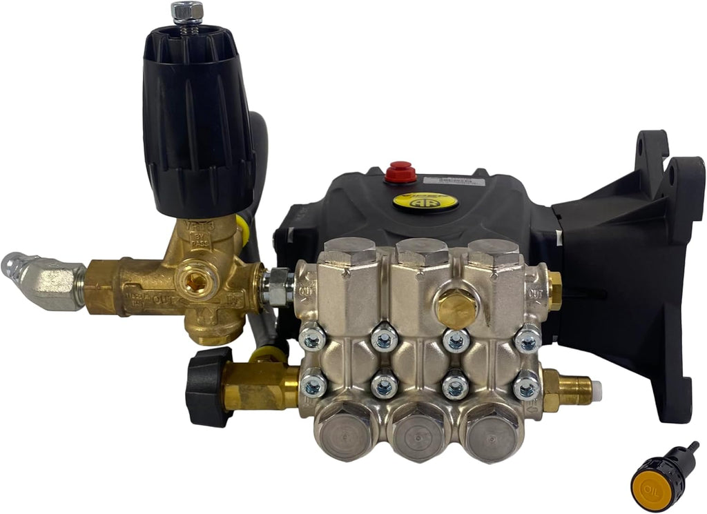 Genuine OEM Direct Drive Pressure Washer Pump 4 GPM, 4200 PSI AR SLPVV4G42-400 Viper Fully Plumbed Unloader (1' Hollow Shaft for 1' Crankshaft Engine)