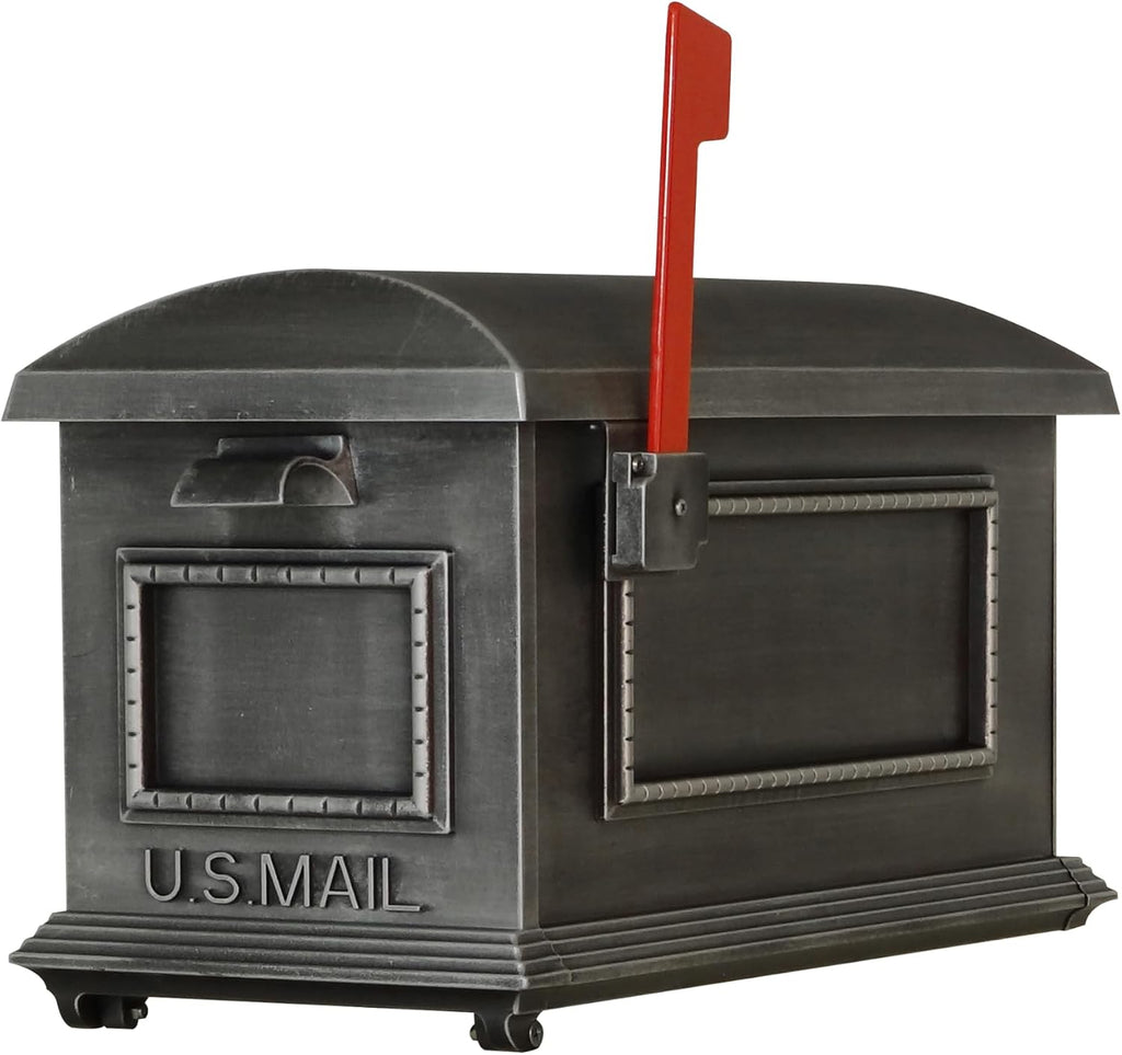 Special Lite Traditional Curbside Mailbox - Swedish Silver Aluminum Mailbox for Post Mount - SCT-1010-SW