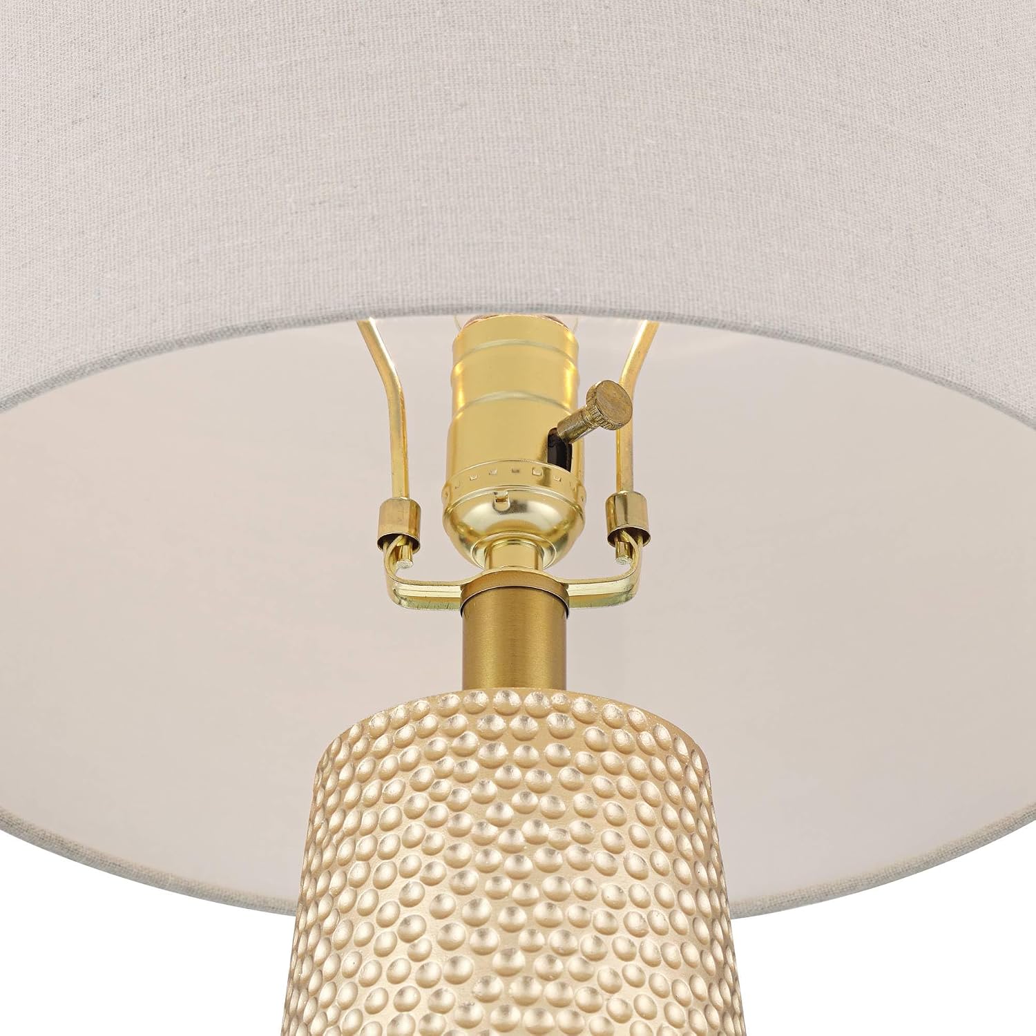 360 Lighting Mira 25 1/4' High Modern Table Lamps Set of 2 Textured Gold Finish Fabric Oatmeal Shade Living Room Bedroom Bedside Nightstand House Office Home Reading Kitchen Entryway Console