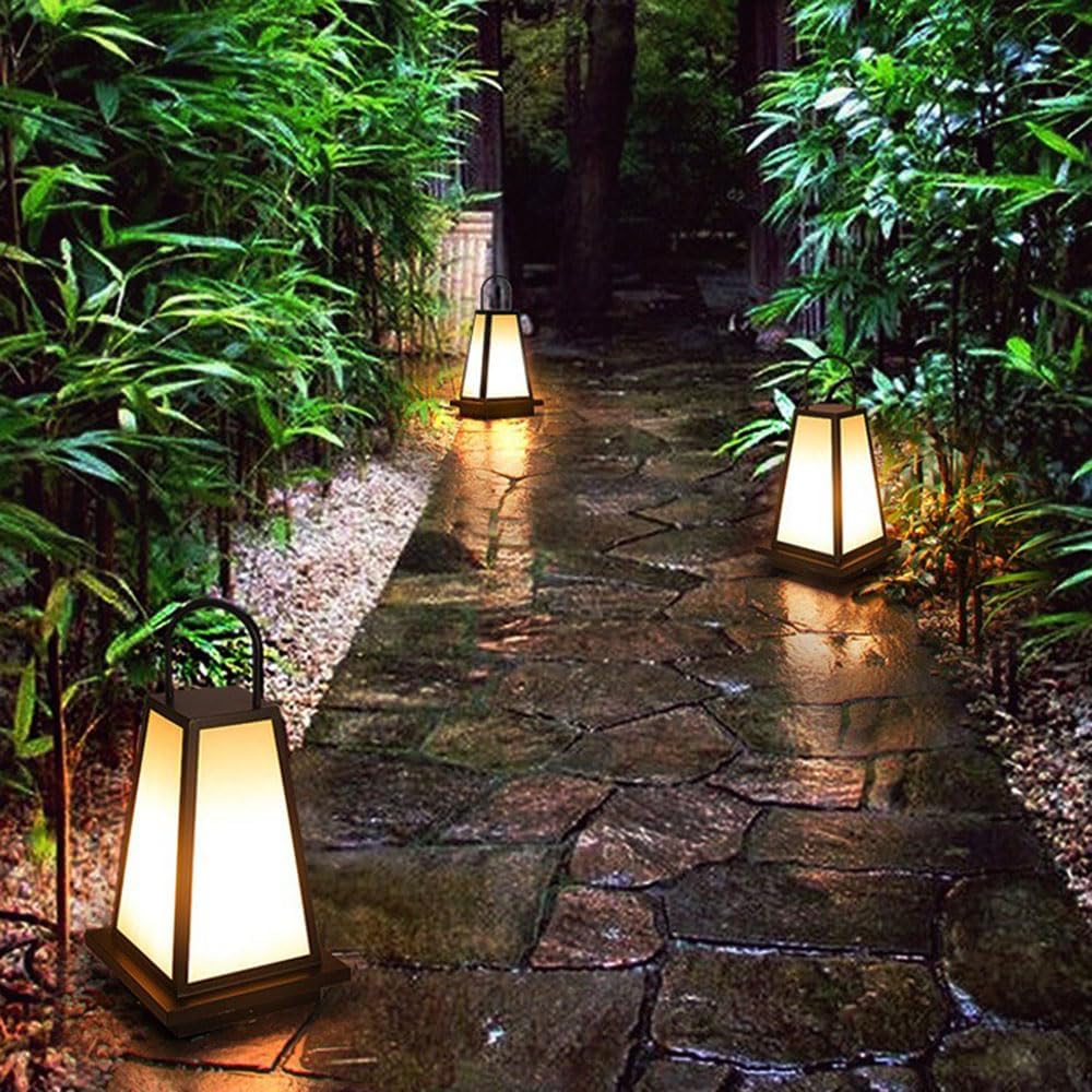 Outdoor Fence Powered Lights Garden Decoration Solar Lantern Post with Pier Mount Base Outside Decorative Floor Lamp Fits 4X4, 5X5 6X6 Wooden Posts, Black/11.8In