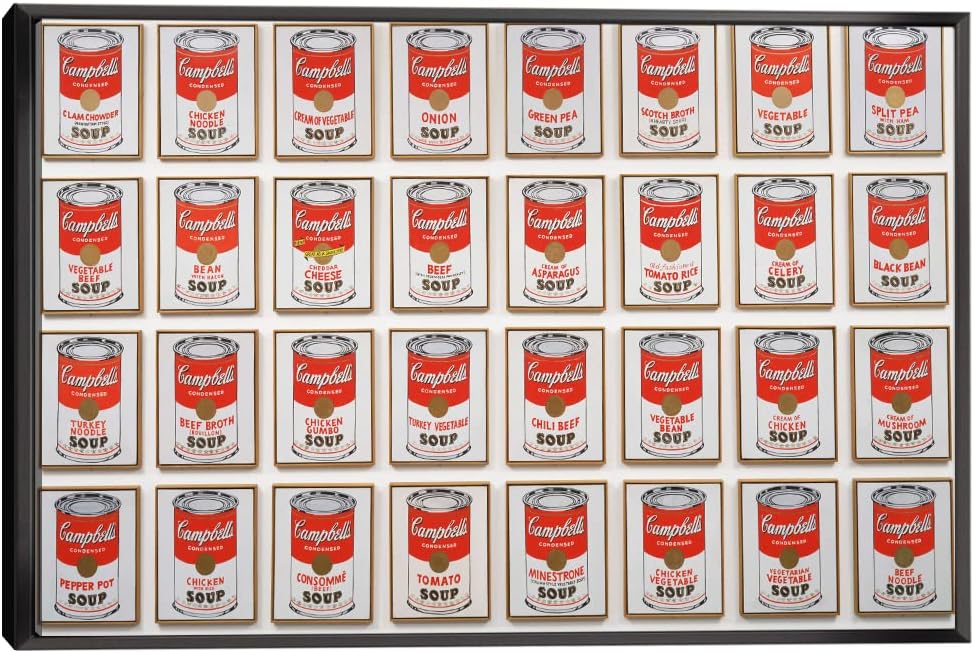Andy Warhol Canvas Wall Art Warhol Pop Art Campbell Framed Painting For Bedroom Livingroom Office