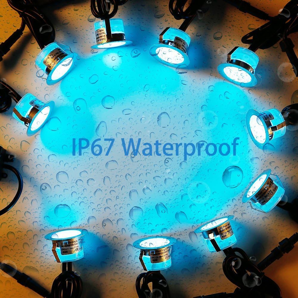Smart WiFi LED Deck Lights 30 Pack, APP Control RGB Outdoor Lighting for Patio Deck Steps Landscape, Φ1.22' Low Voltage 12V Recessed Deck Lights Waterproof IP67,Compatible with Alexa/Google Home