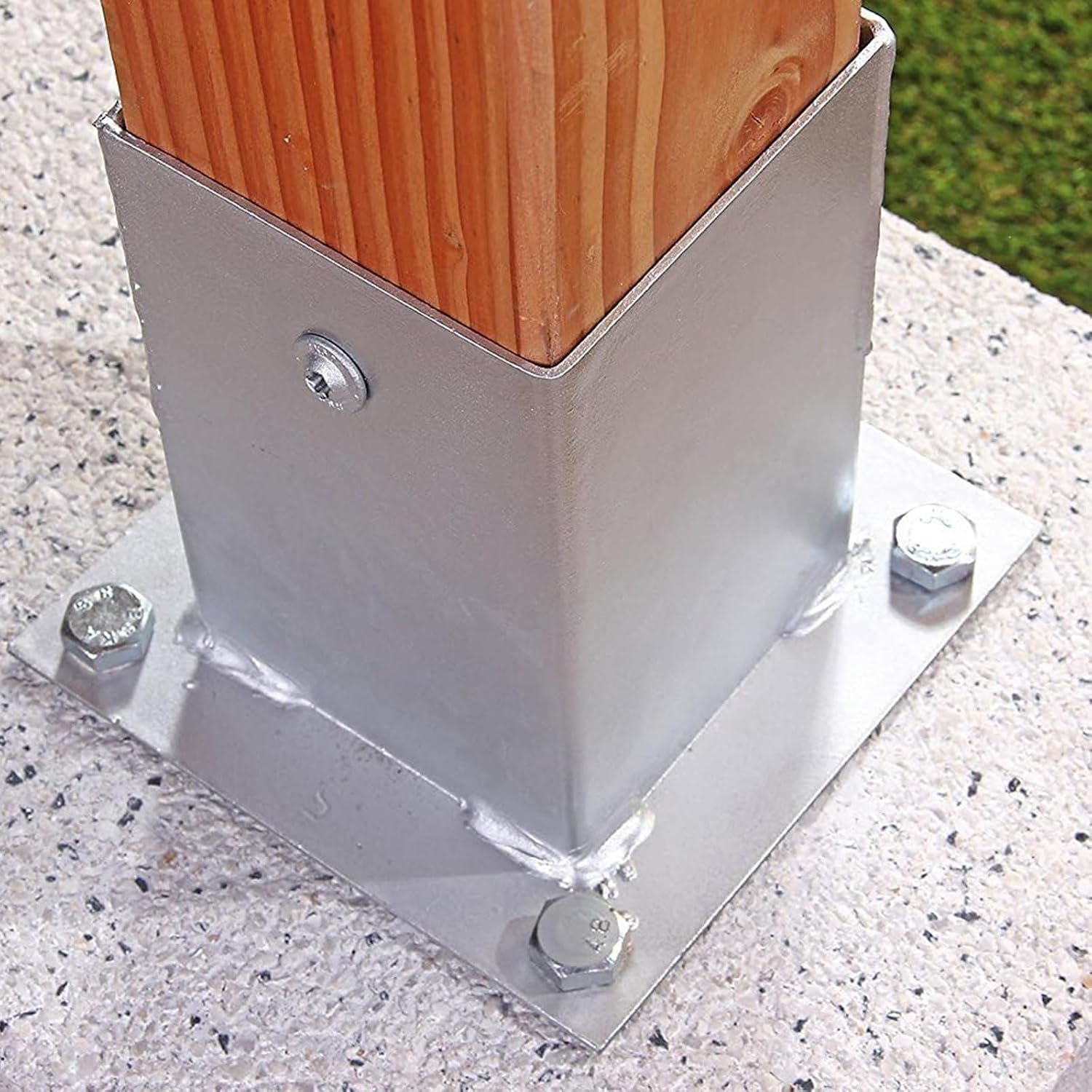 ZAQYCM Stainless Steel Post Base 2x2 3x3 4x4 5x5 6x6 7x7 8x8 Inch, Heavy Duty Post Bracket for Concrete/Wood Deck/Pergola/Mailbox, Railing Post Anchors Square (Size : 200x200 mm (7.9x7.9 in))