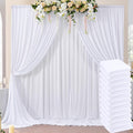 60ftx10ft Wrinkle Free White Backdrop Curtains for Parties, Silky Polyester Photo Backdrop Drapes 12 Panels 5x10ft Back Drop Cloth for Wedding Birthday Baby Shower Photography Background