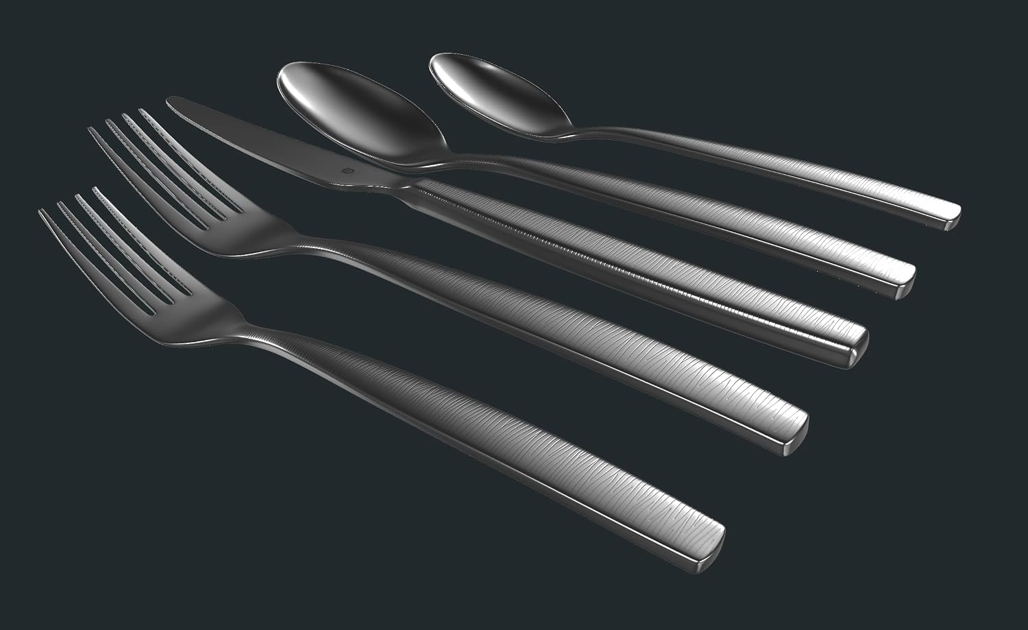DANIALLI Engraved Silverware Set for 6 | 18/10 Stainless Steel Flatware with Mirror Finish and Engraved Handles | Heavy-Duty, Dishwasher Safe, Built to Last (30-Piece, Mezzano Engraved)