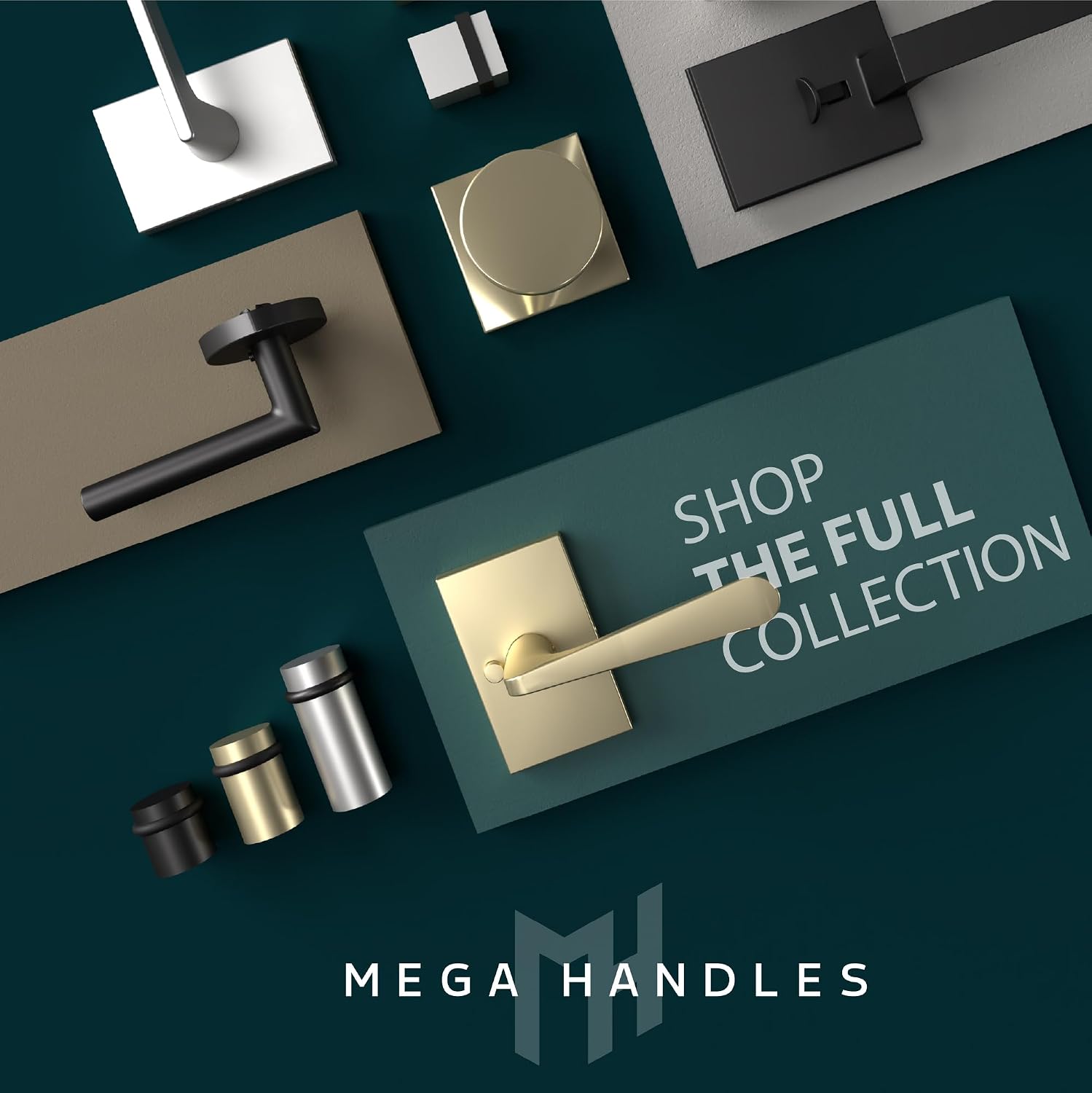 Mega Handles Schein Passage Door Handle - 3 Pack Reversible Black Door Handle, Heavy Duty No Lock Door Handles Interior for Closet & Hallway, Fits All Standard Door Sizes - Matte Black