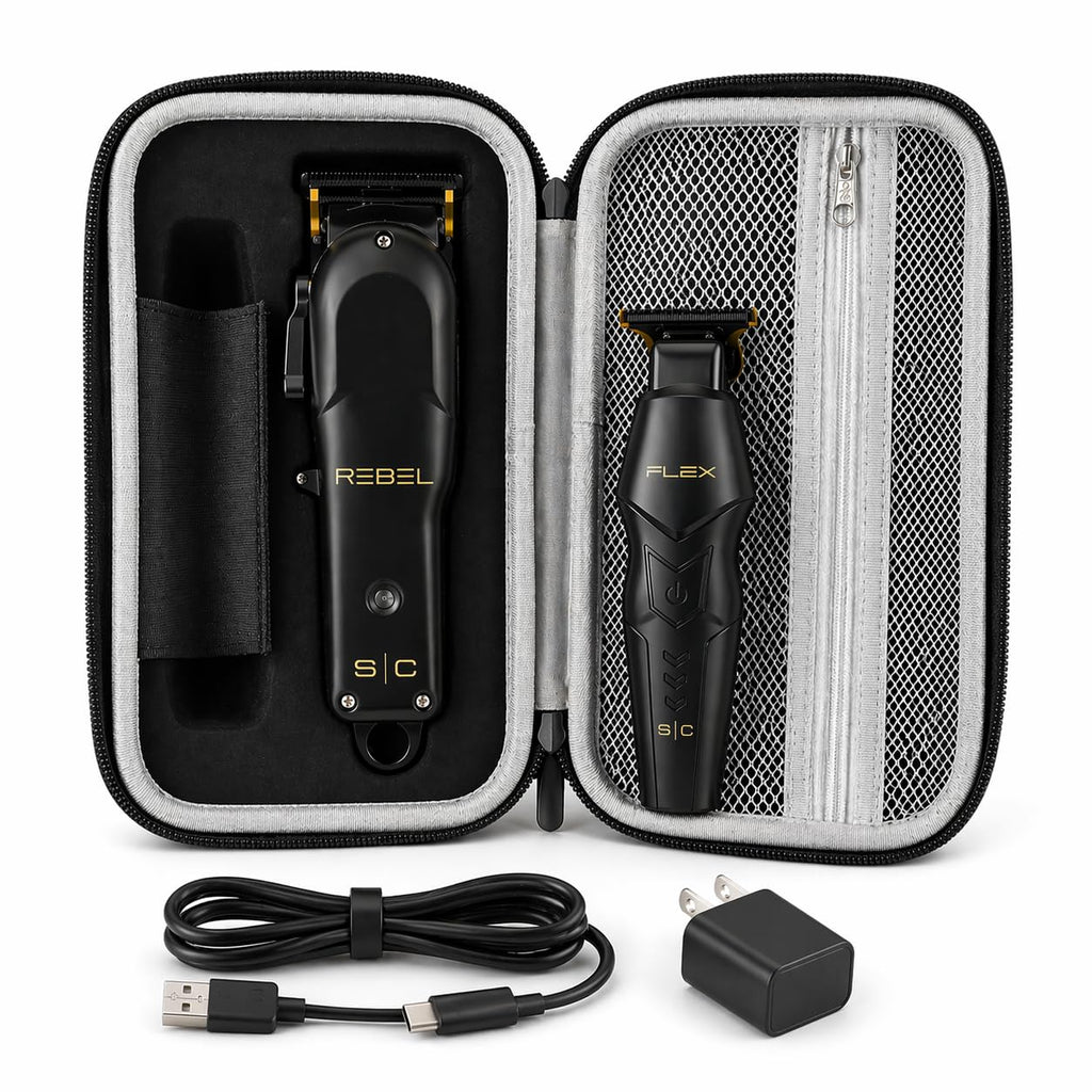 StyleCraft Flex Trimmer and Rebel Clipper Super Set with Tight Guards, Accessories and Travel Case