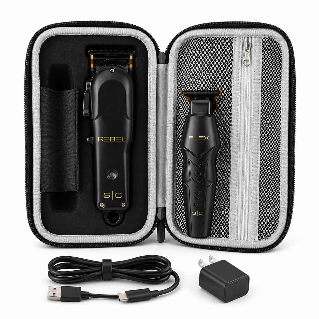 StyleCraft Flex Trimmer and Rebel Clipper Super Set with Tight Guards, Accessories and Travel Case