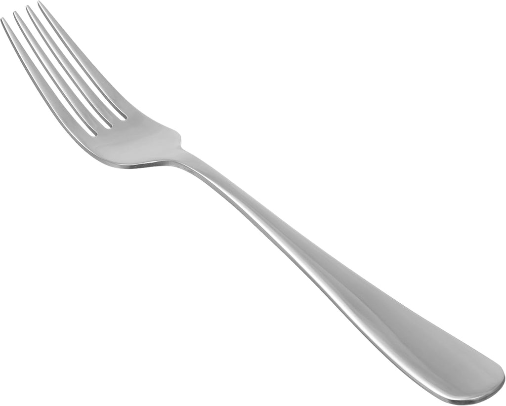 Amazon Basics Stainless Steel Dinner Forks with Round Edge, 10 Pack of 12, 120 count total, Silver