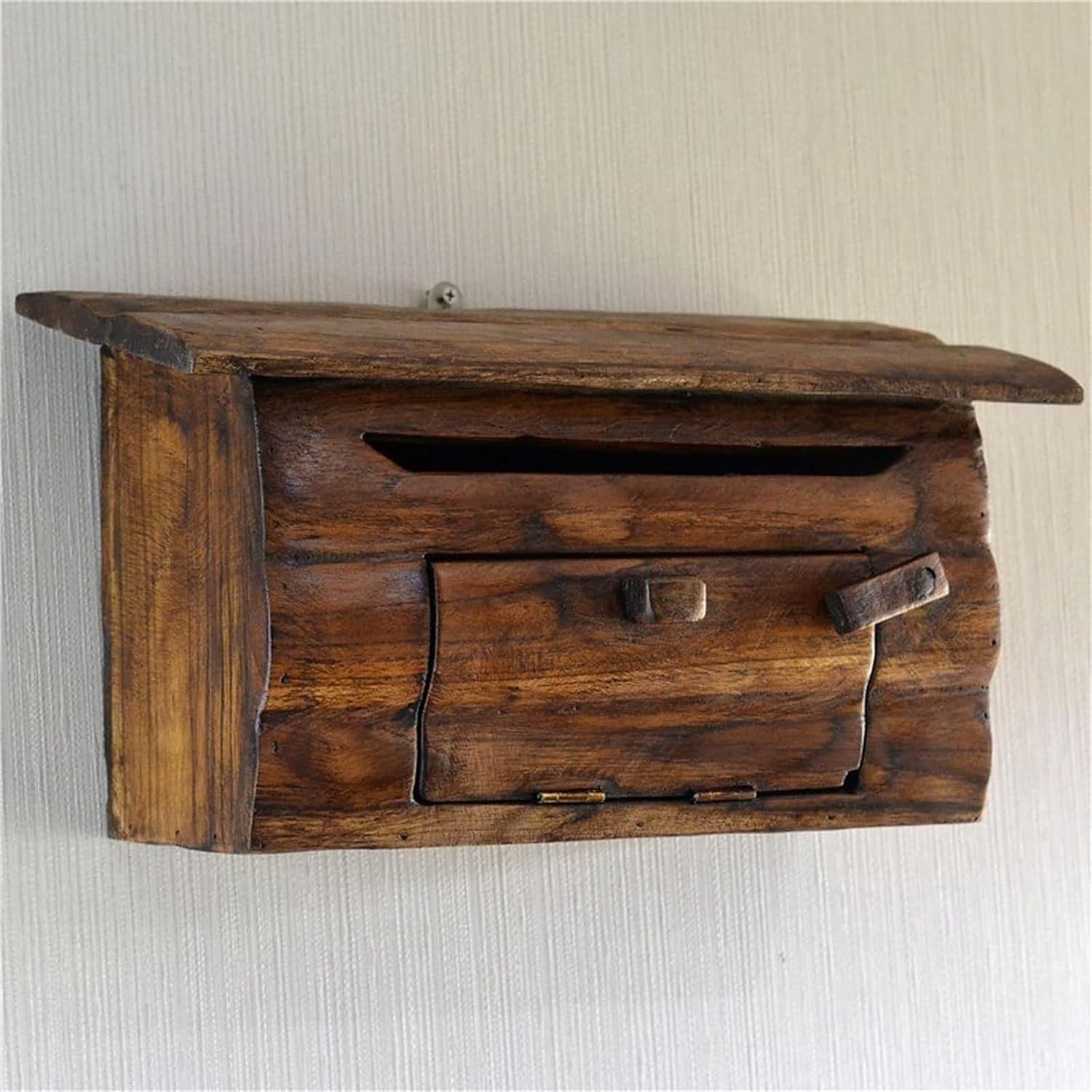 Drop Box Mailbox Wooden Outdoor Mailbox Wall Mounted Newspaper Letter Box Creative Post Box for Home Decor Outdoor Letter Box